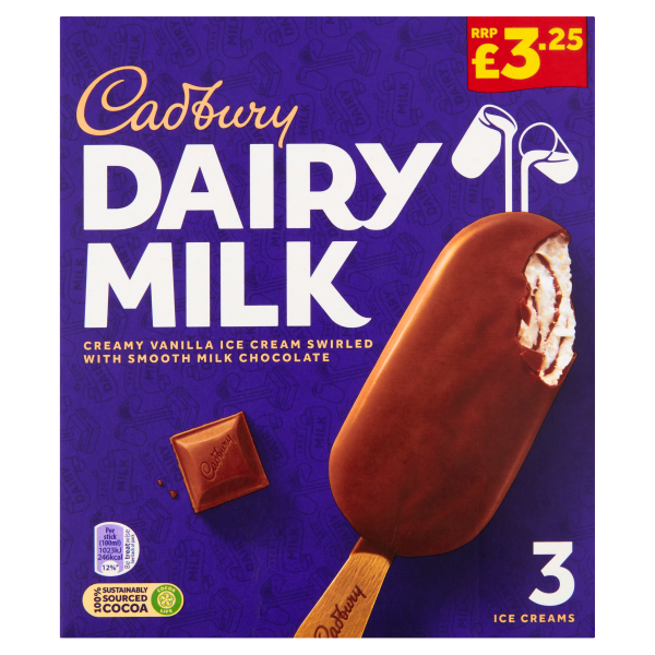 Cadbury Dairy Milk Ice Creams 4 x 100ml (300ml)