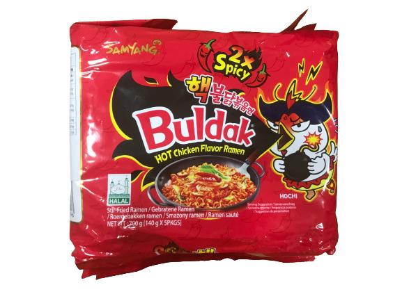 Samyang Buldak Hot 2x Spicy Chicken Flavor Ramen Noodles (pack of 5)