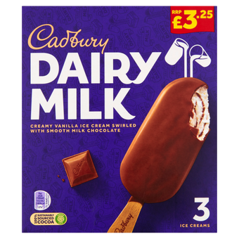 Cadbury Dairy Milk Ice Creams 3 x 100ml (300ml)