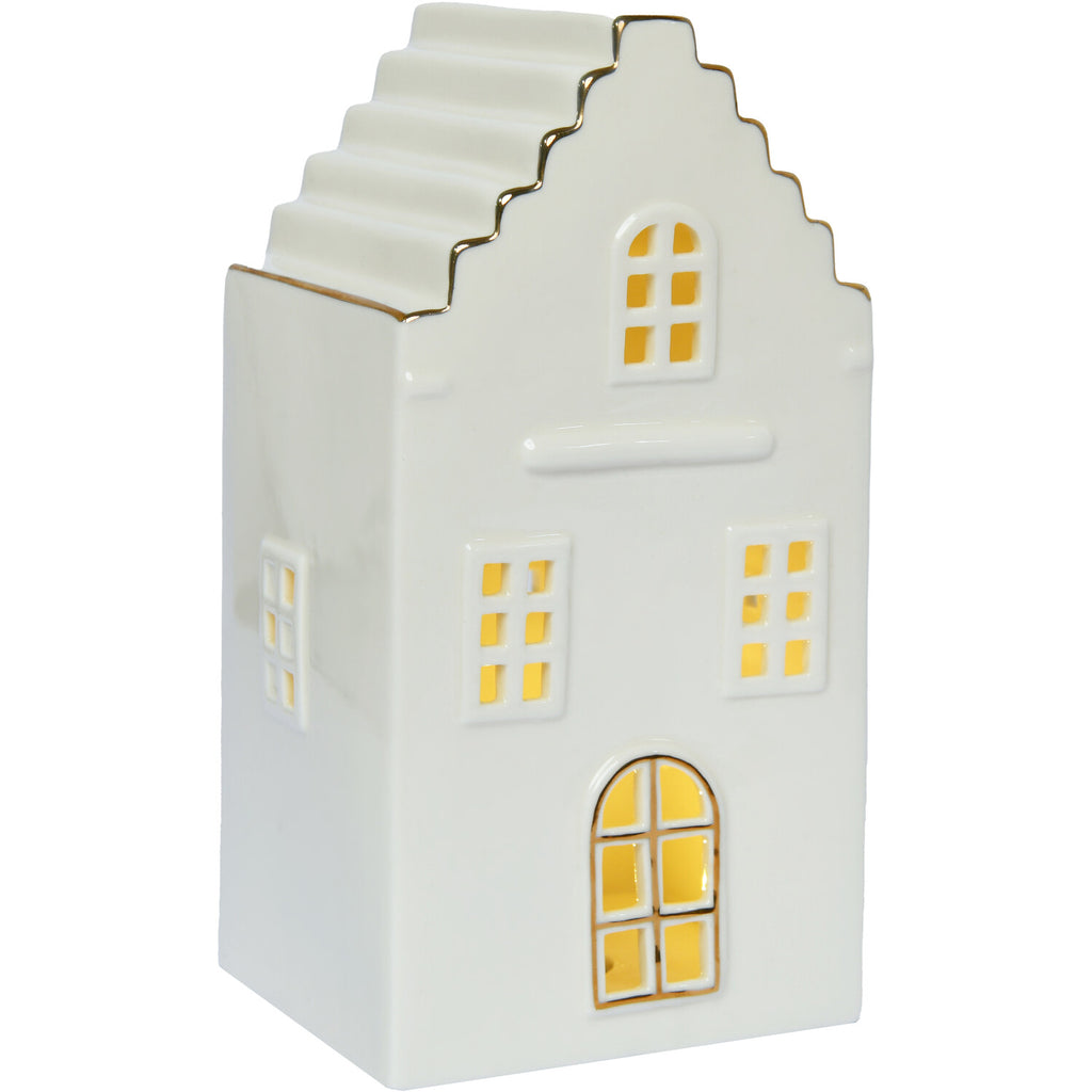 LED Gold Trim House - White