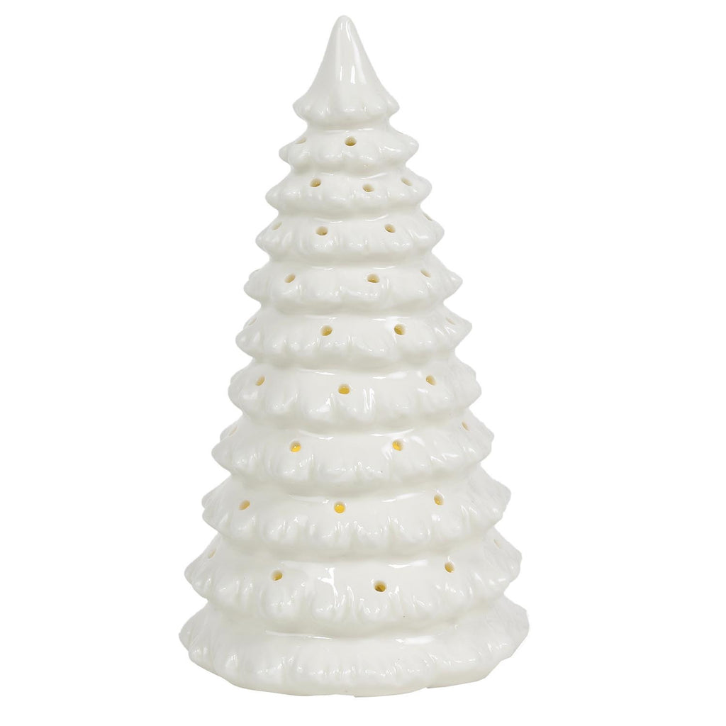 Ceramic LED Christmas Tree - White