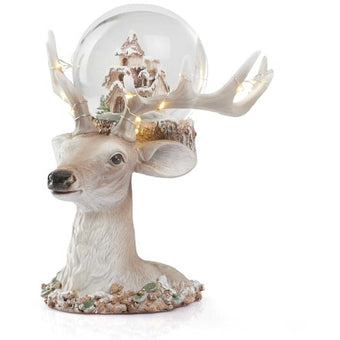 LED Reindeer Snow Globe - Brown