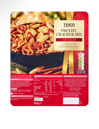 Tesco pretzel cracker mix light salted