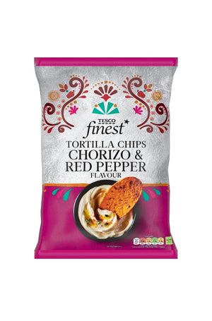 Tesco finest tortilla chips chorizo and red pepper flavor