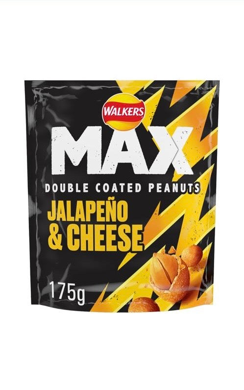 Walkers max double coated peanuts jalapeño and cheese