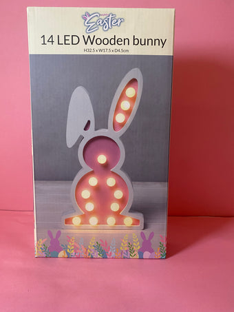 EASTER 14 LED WOODEN BUNNY