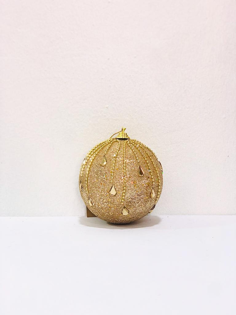 Gold Red Jewel Drop Bauble