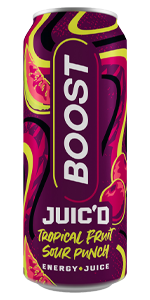 Boost energy tropical fruit sour punch drink