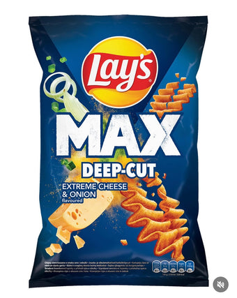Lays max deep cut extreme cheese and onions