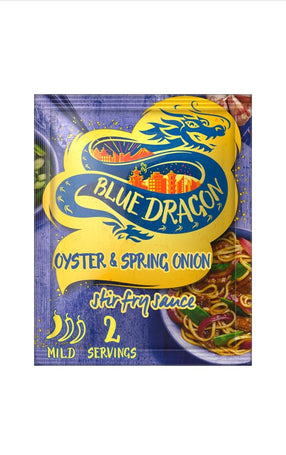 Blue dragon oyster and spring onion stir fry