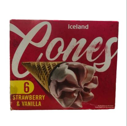 Iceland Strawberry Vanilla Cone Ice Cream