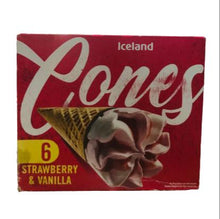 Iceland Strawberry Vanilla Cone Ice Cream