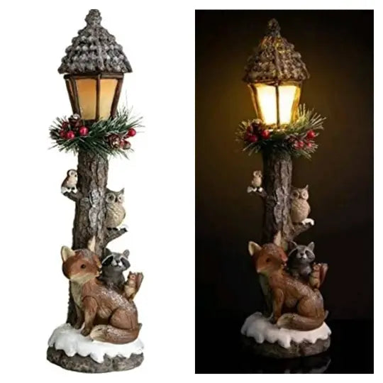 Woodland Fox Light Up Lamp Post