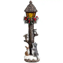 Woodland Bunny and Squirrel Light Up Lamp Post
