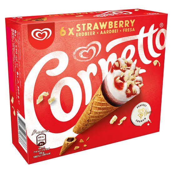 Cornetto Strawberry Ice Cream Cones